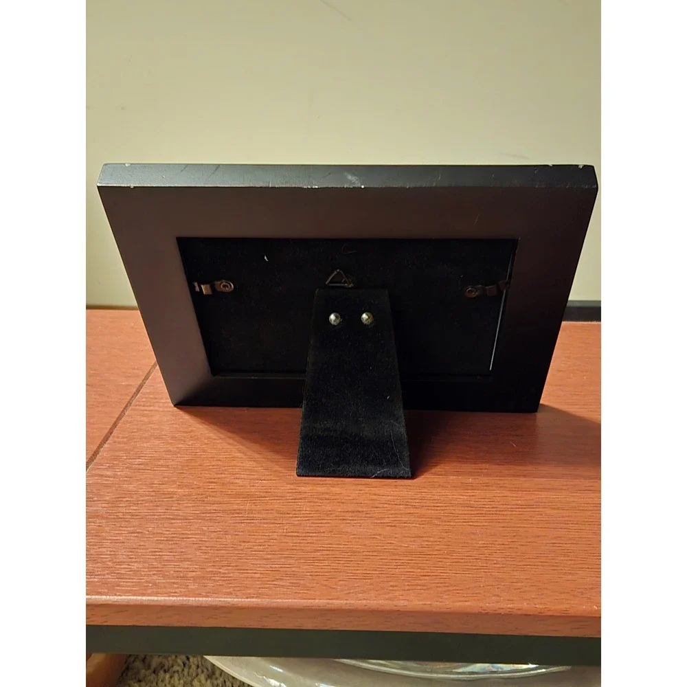 Inspirations by Heirloom Friends Black Wood 4x6 Picture Frame Silver Accents